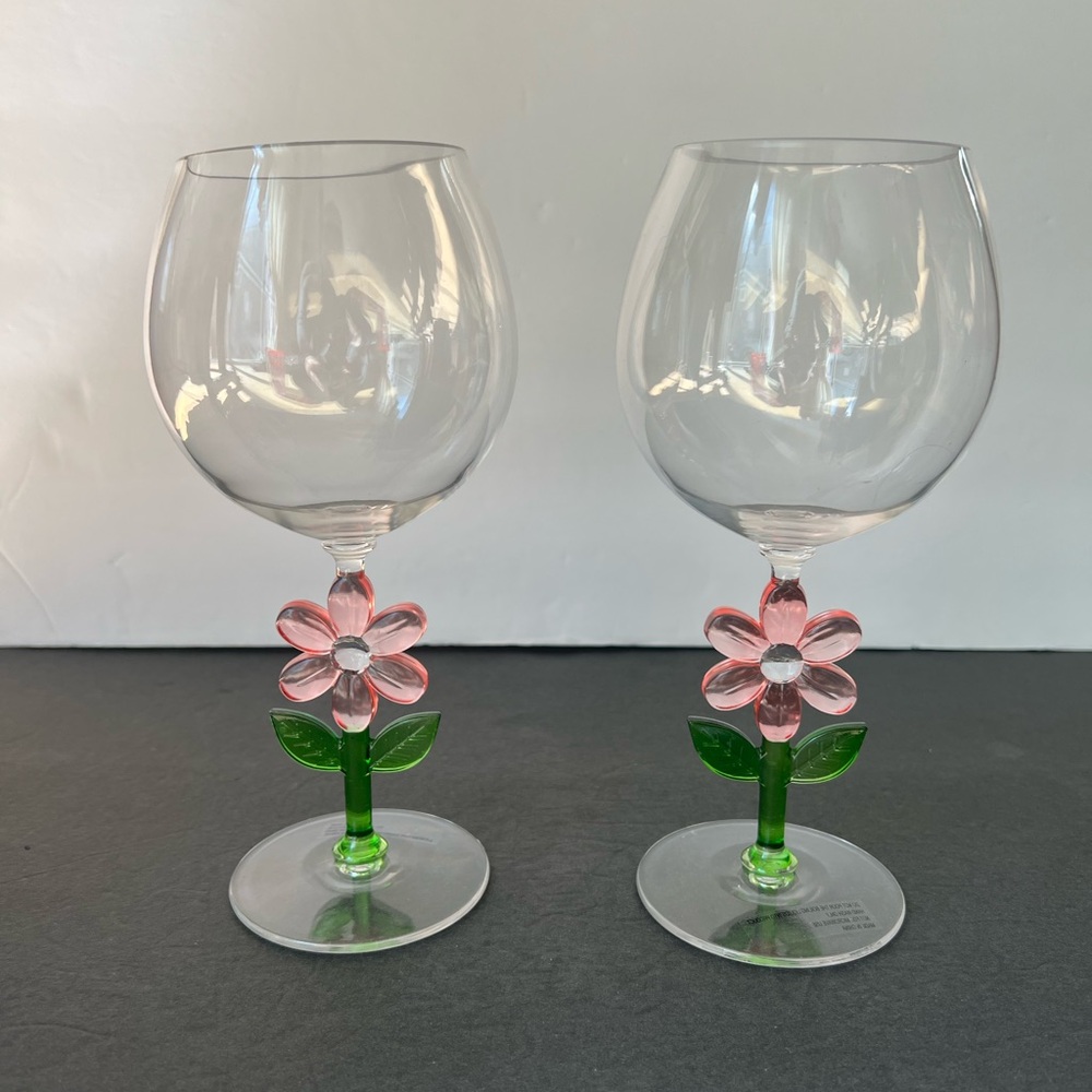 Acrylic Floral Stemware, Set of 2